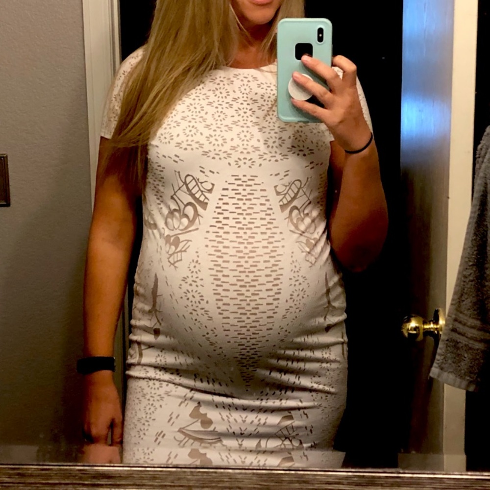 Jessica Simpson White Lace Maternity Dress